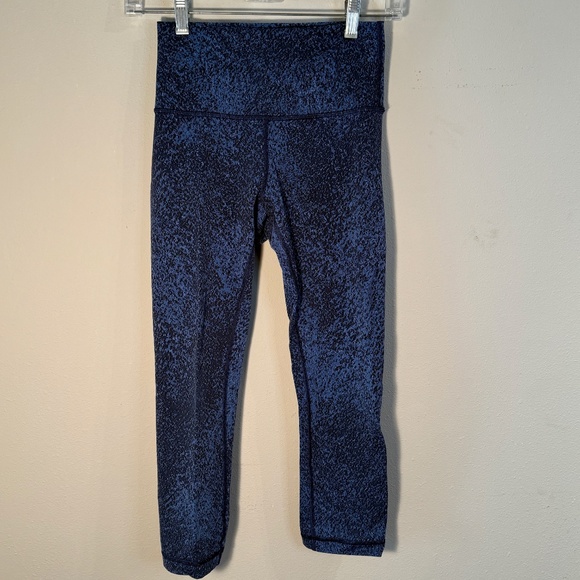 Lululemon Wunder Under Crop High-Rise Tight Size 4,Blue Mineral Deposit Luxtreme - Picture 13 of 16
